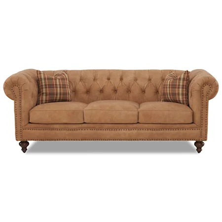 Traditional Chesterfield Sofa with Tack Nails